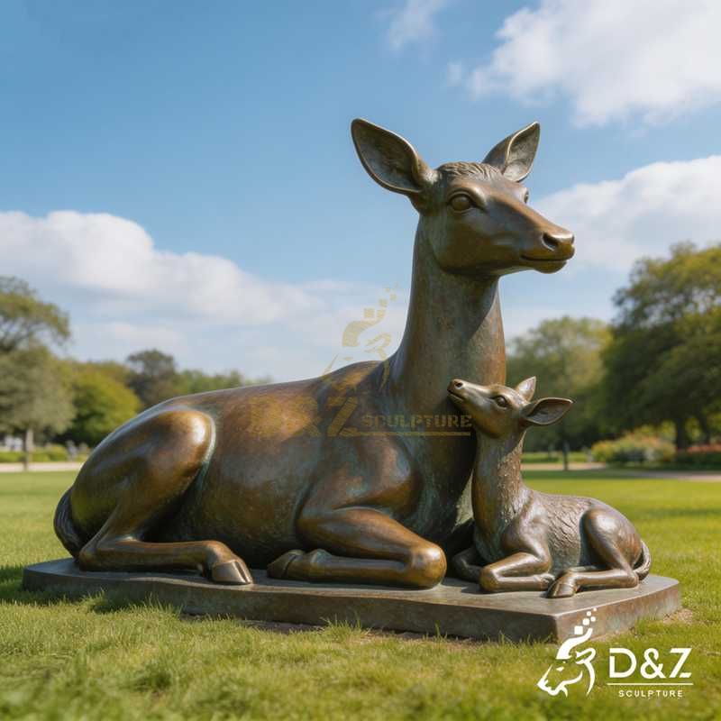resting deer statue