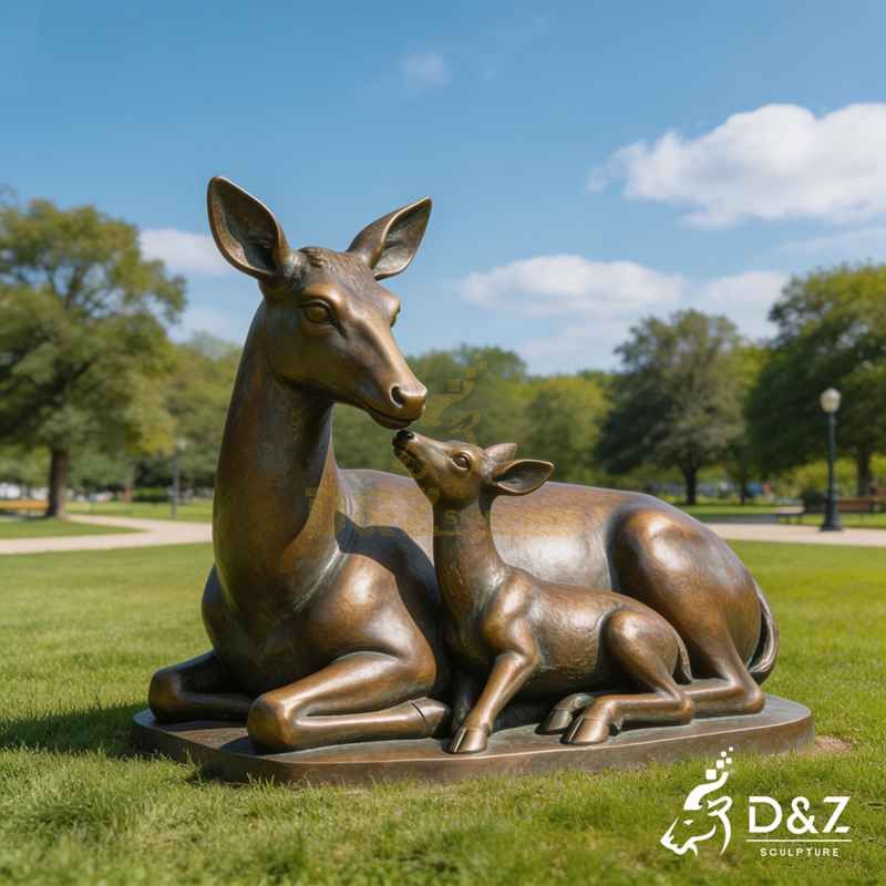 bronze deer statue