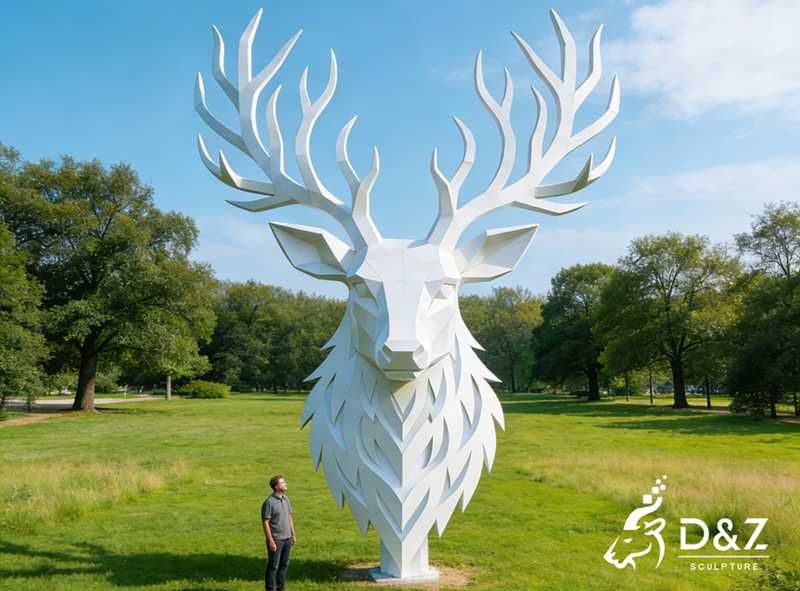 15 Large Metal and Bronze Deer Statues for Public Project
