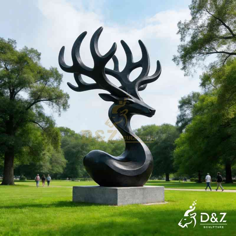 bronze deer statue