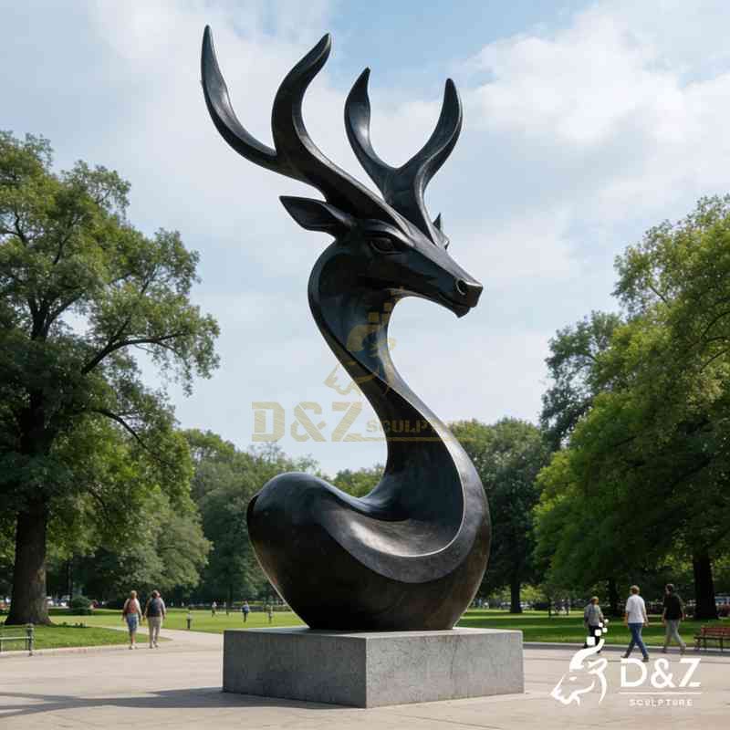 outdoor deer statue