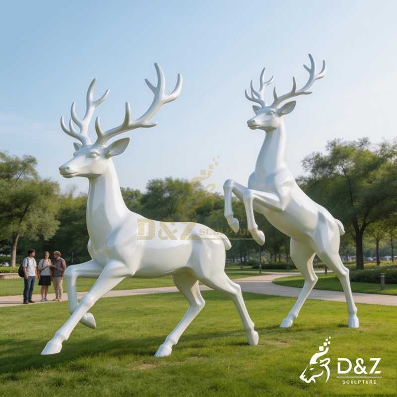 metal deer sculpture