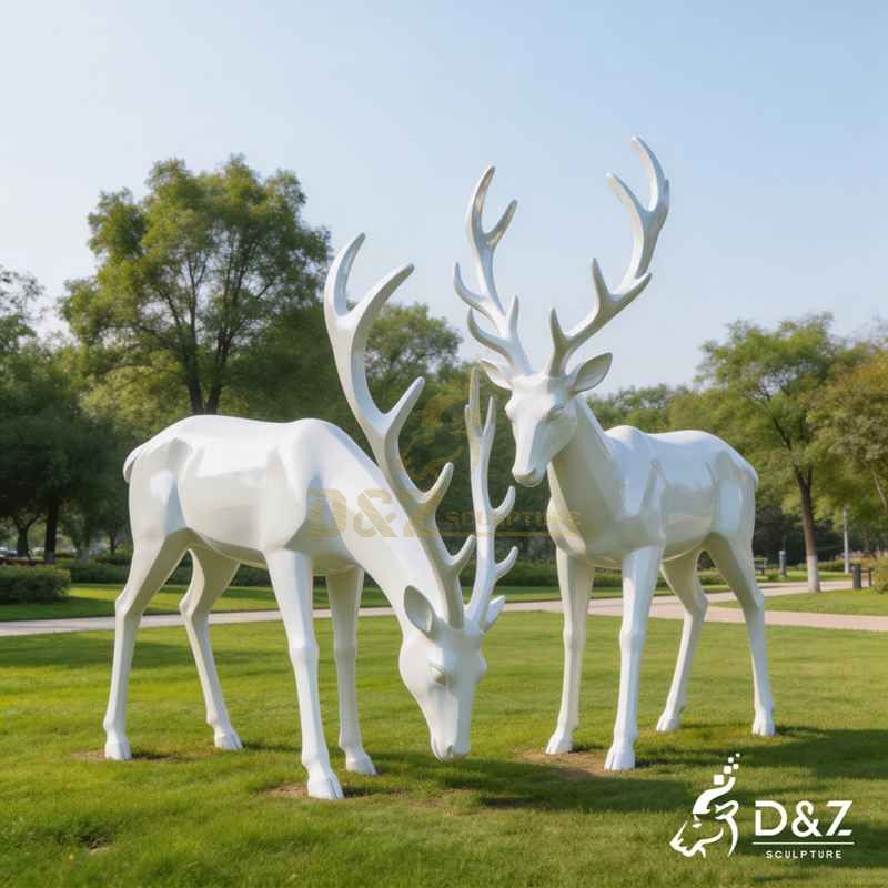 large metal deer sculpture