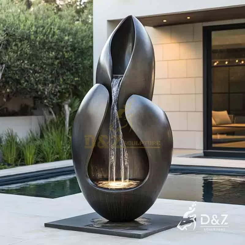Modern Outdoor Metal Fountain Sculpture Luxury Water Feature for Hotels Villas DZ-923