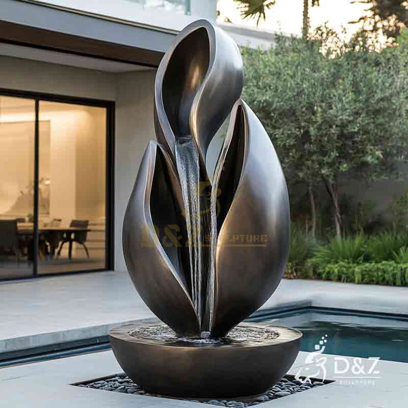 modern outdoor metal fountain