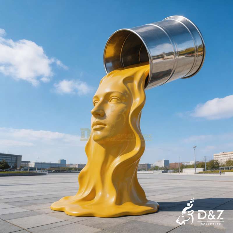 metal face sculpture