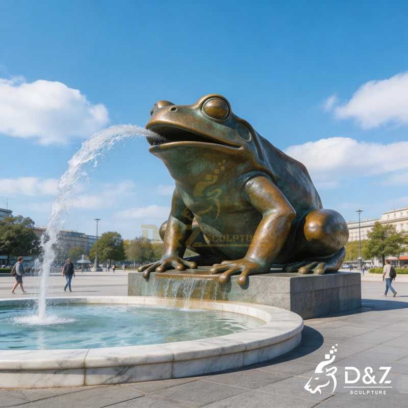 Large Outdoor Bronze Frog Fountain for Sale DZJ-426
