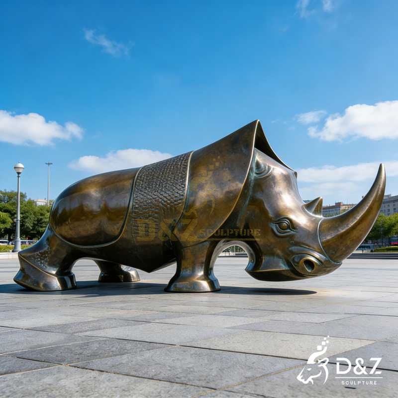 large rhino statue
