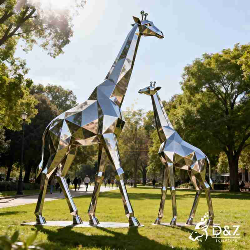 Large Metal Geometric Modern Giraffe Sculpture for Outdoor DZJ-432