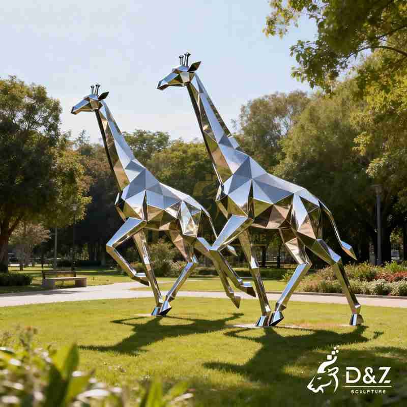 geometric giraffe sculpture