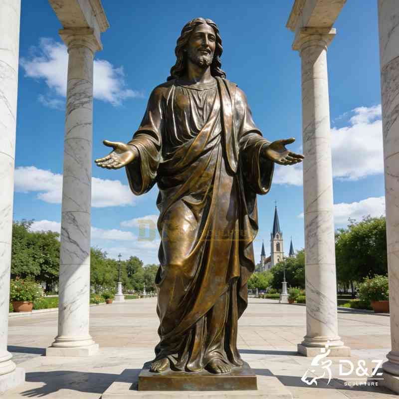 Bronze Vintage Sacred Heart of Jesus Statue for Sale DZJ-436