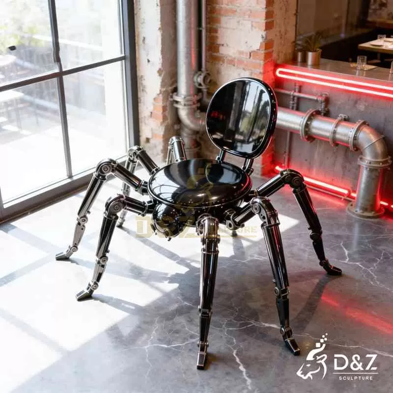 Large Modern Black Metal Crab Chair Sculpture DZJ-438