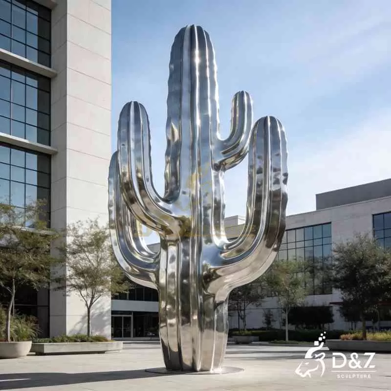 Large Outdoor Metal Cactus Sculpture for Sale DZJ-439