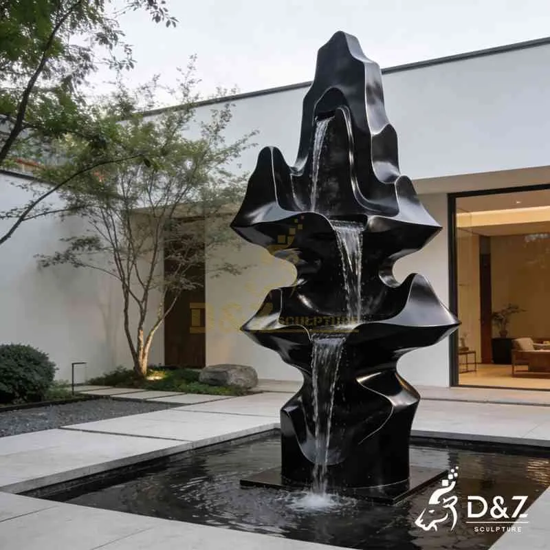 Modern Black Metal Rockery Fountain for Garden DZJ-449