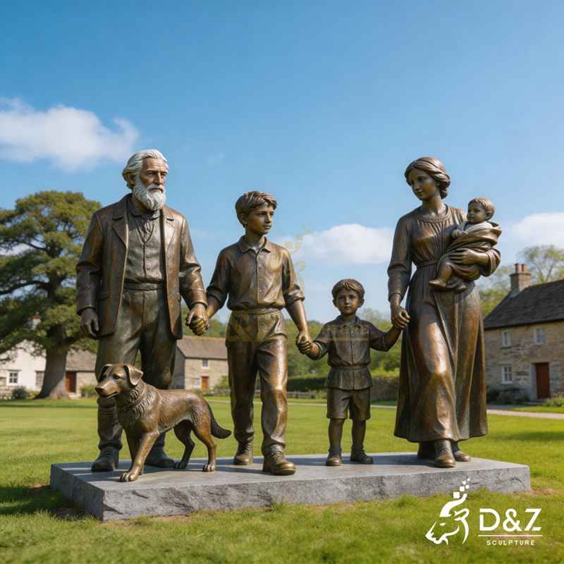 family garden statues