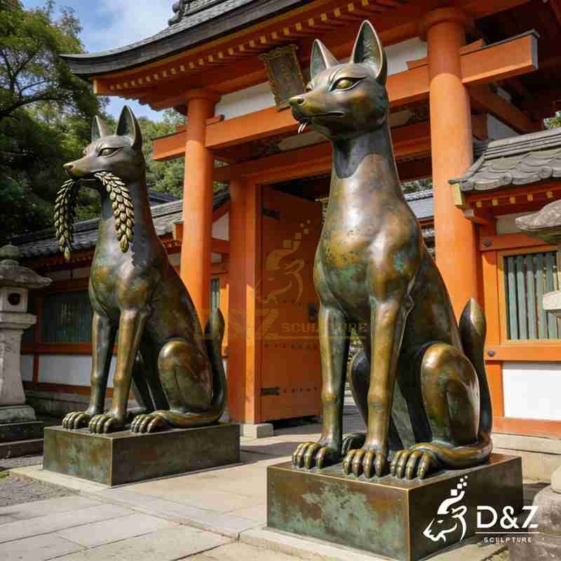 japanese fox garden statue