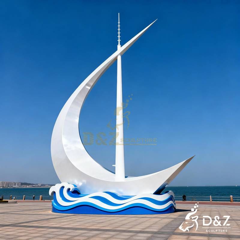 outdoor sailboat sculpture