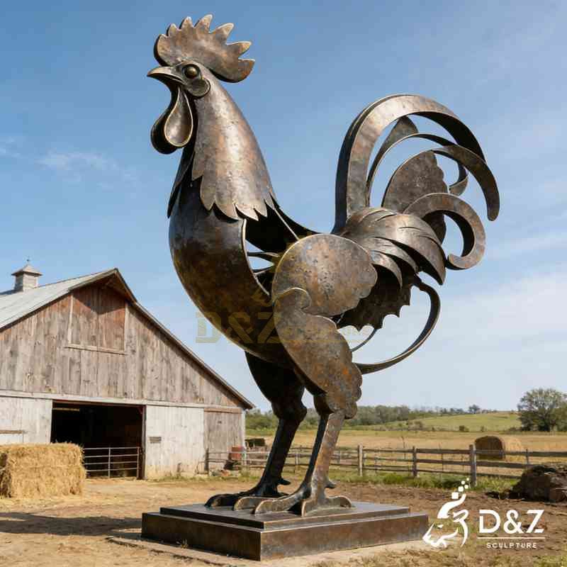 large rooster statue