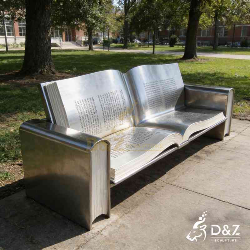 Large Outdoor Metal Open Book Bench for Sale DZJ-466
