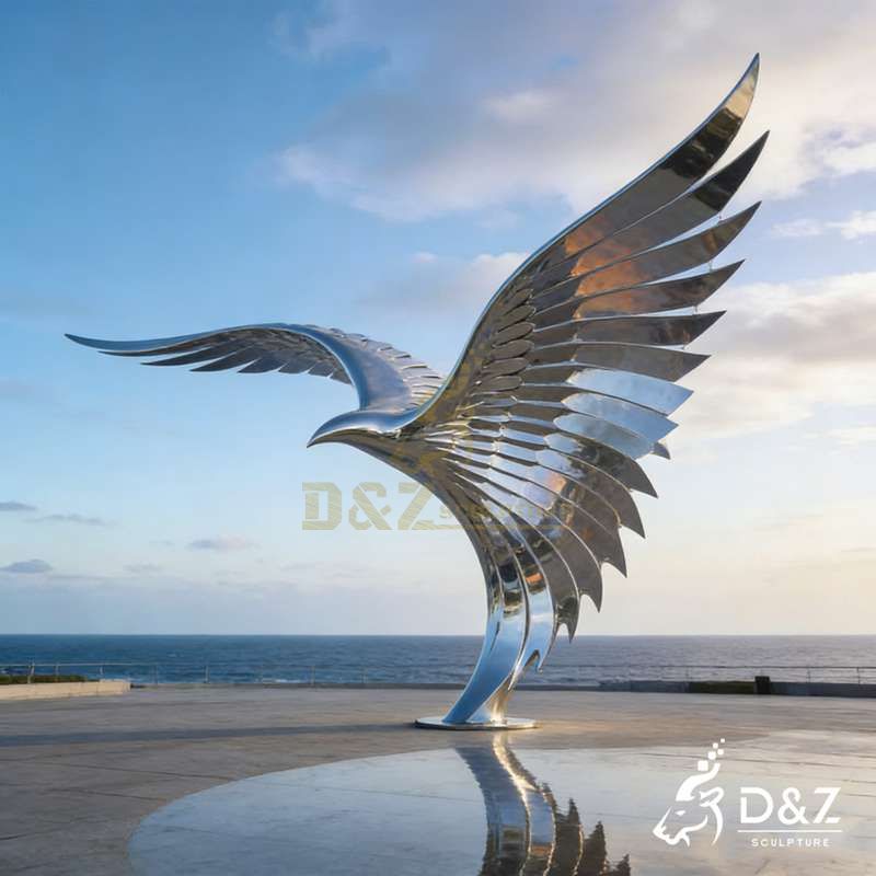 Modern Metal Seagull Sculpture Abstract Flying Bird DZJ-470