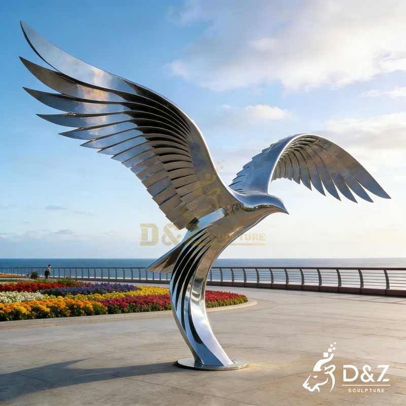 flying seagull sculpture