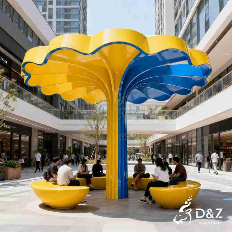 large metal flower sculpture