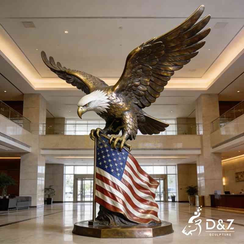 bronze bald eagle statue