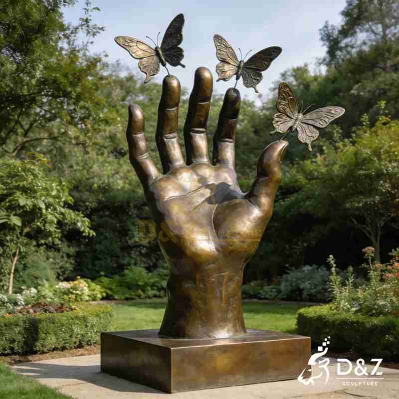 large hand sculpture