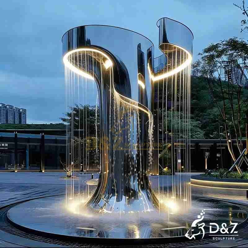 modern metal fountain