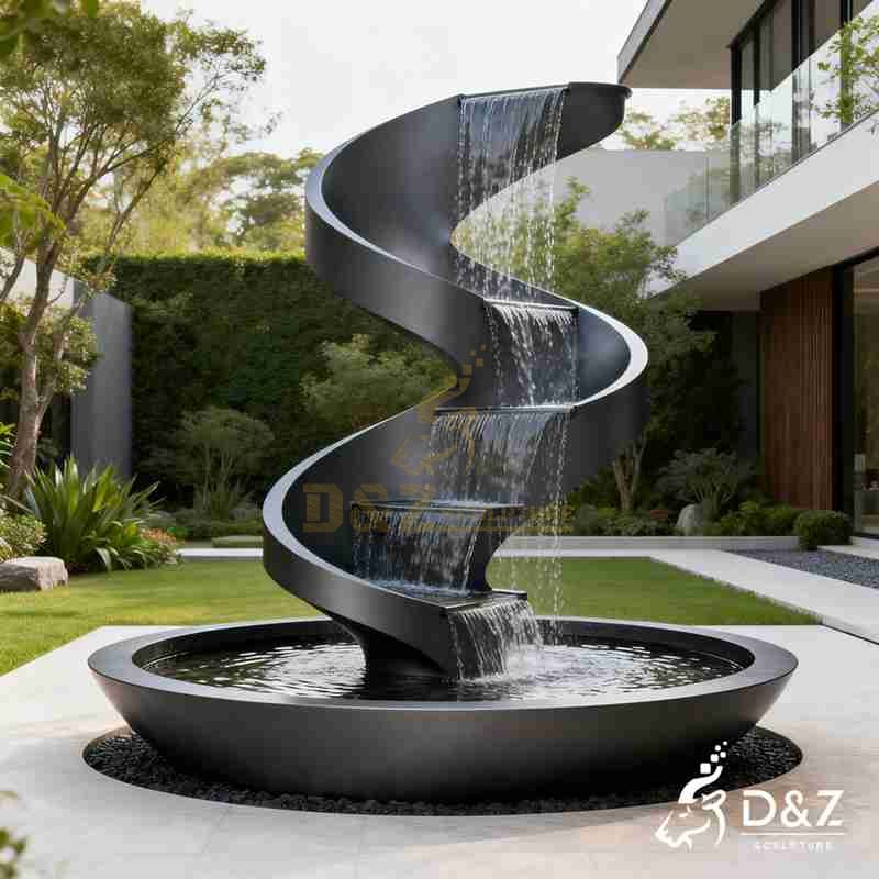outdoor spiral fountain
