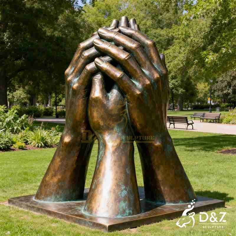 large hand sculpture