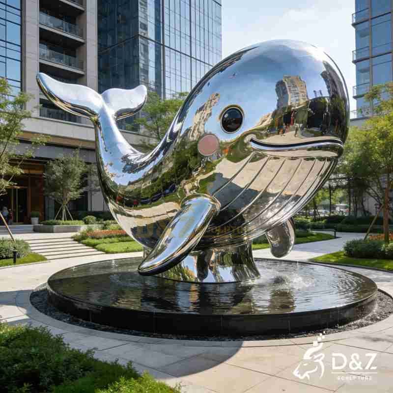Large Outdoor Metal Whale Art Sculpture for Sale DZJ-485