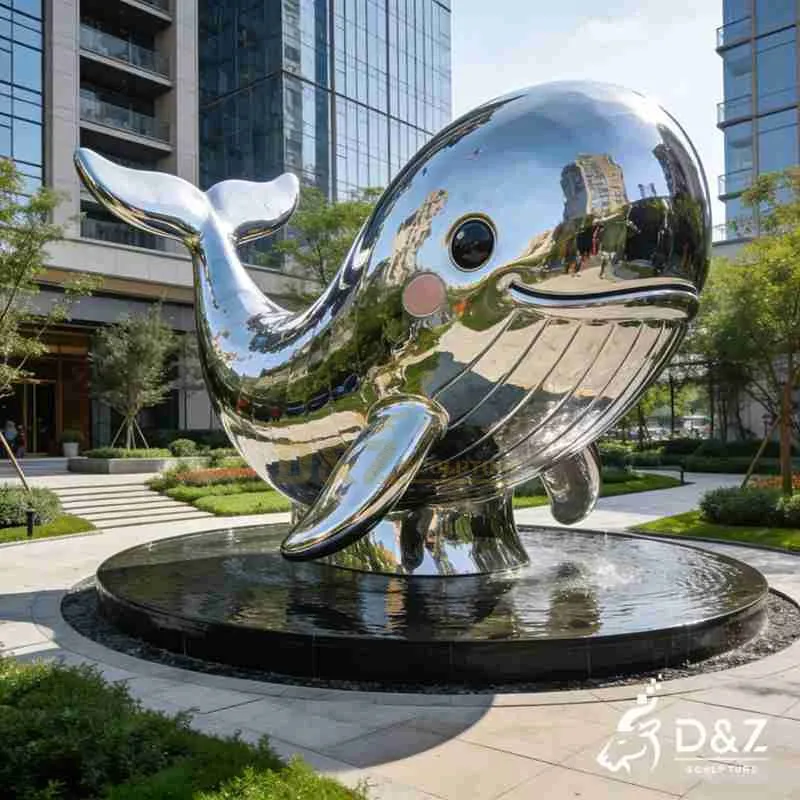 Large Outdoor Metal Whale Art Sculpture for Sale DZJ-485