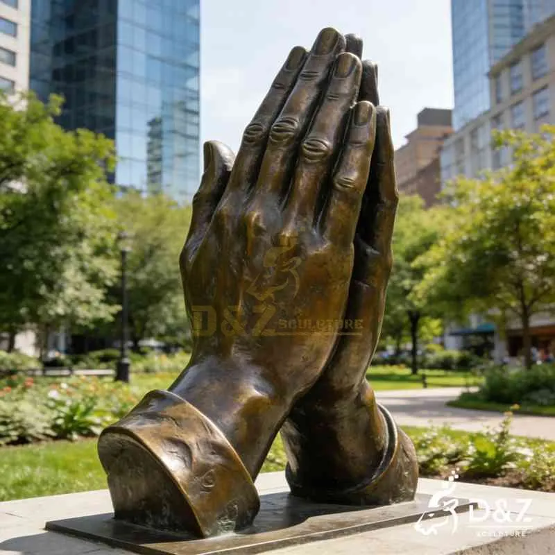 Large Bronze Prayer Hands Sculpture for Sale DZJ-486