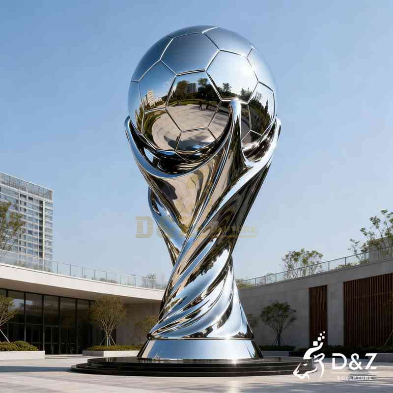 Large Modern Metal Football Sculpture Trophy for Outdoor DZJ-487