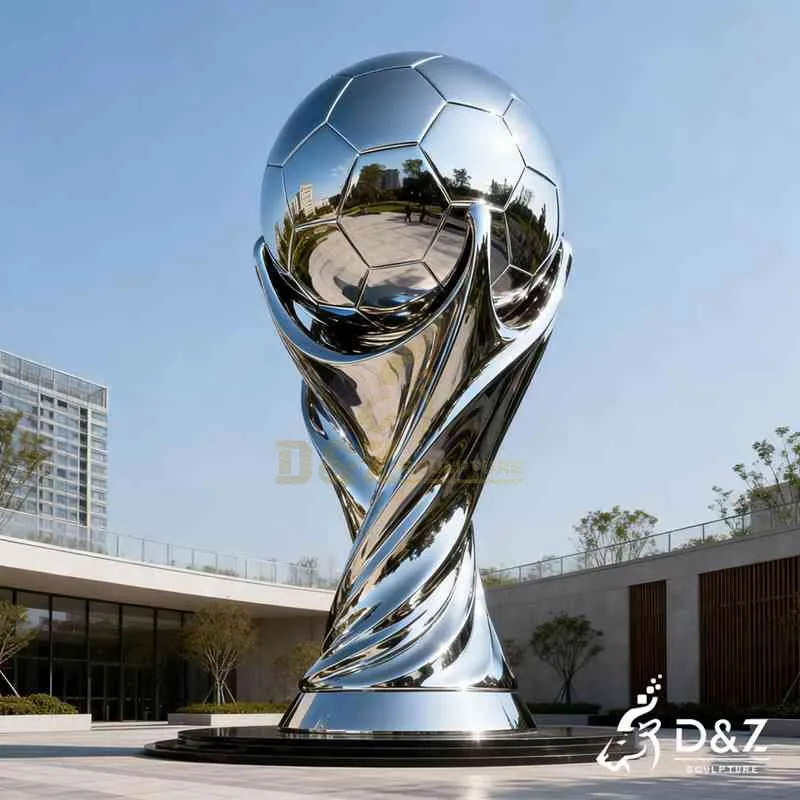 Large Modern Metal Football Sculpture Trophy for Outdoor DZJ-487