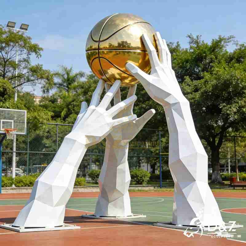 metal hand sculpture