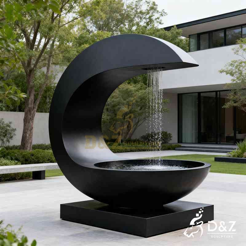 Large Modern Black Metal Bowl Fountain for Outdoor DZJ-489