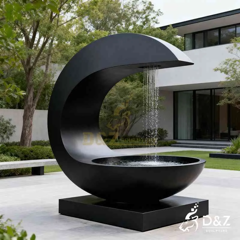 Large Modern Black Metal Bowl Fountain for Outdoor DZJ-489