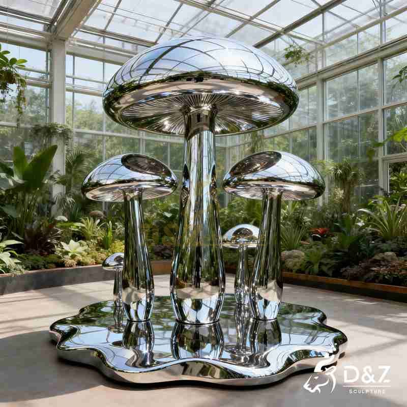 metal mushroom sculpture