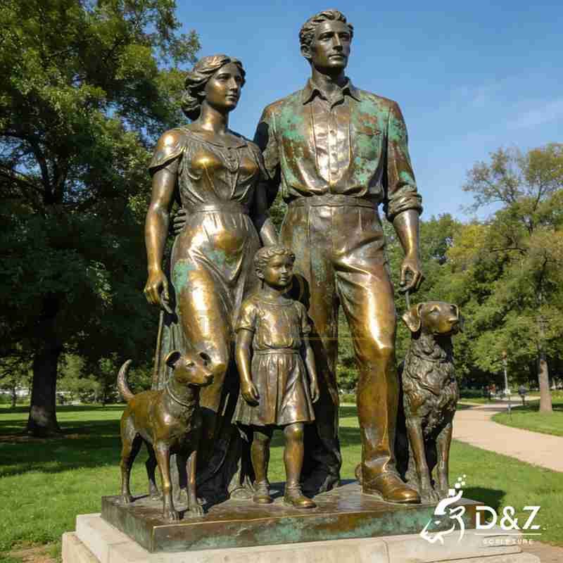 family garden sculpture