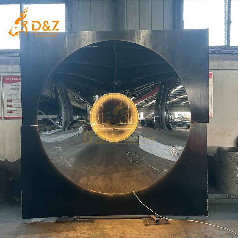 Modern Metal Circular Wall Sculpture with LED DZJ-492