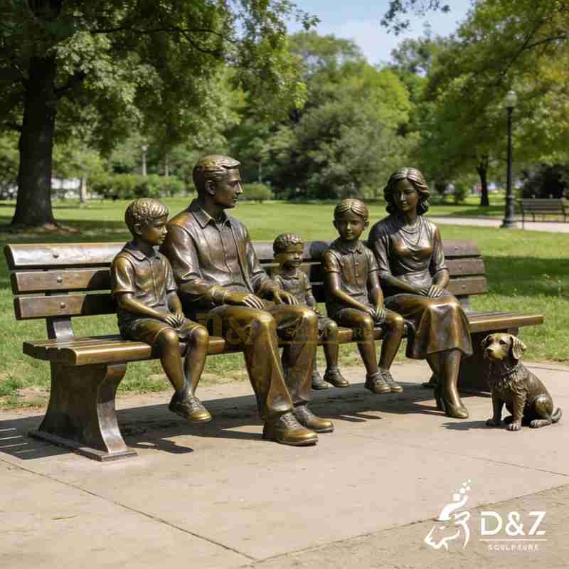 bronze family sculpture