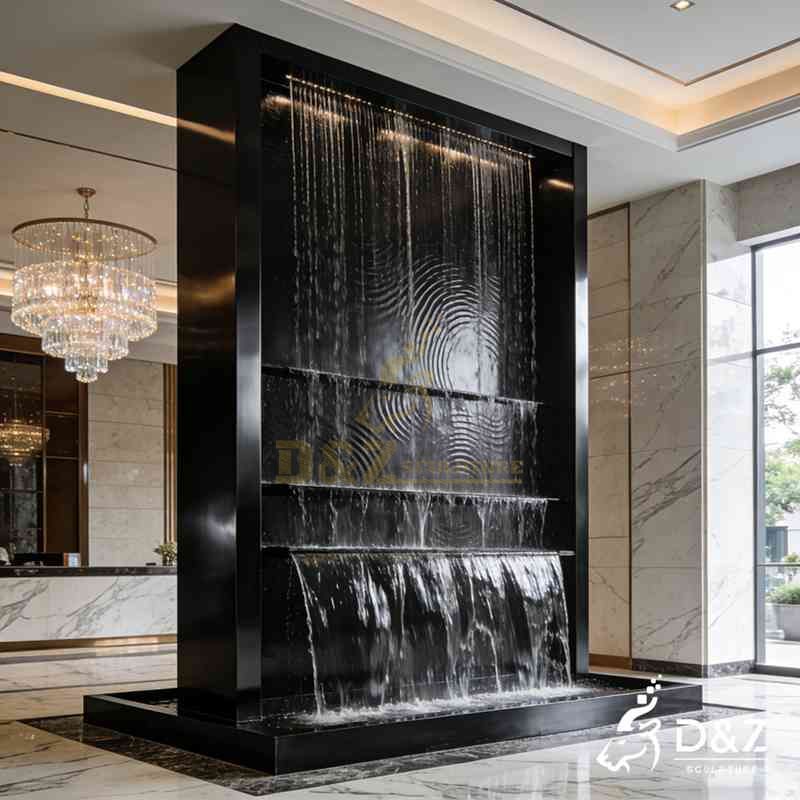 Large Modern Metal Black Wall Fountain for Sale DZJ-496