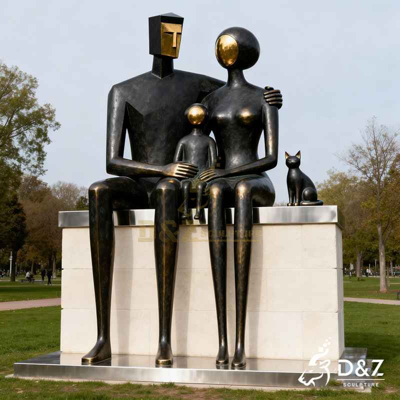 bronze family sculpture