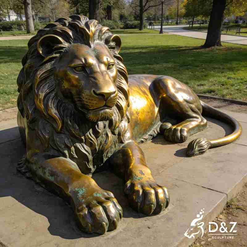 bronze lion statue