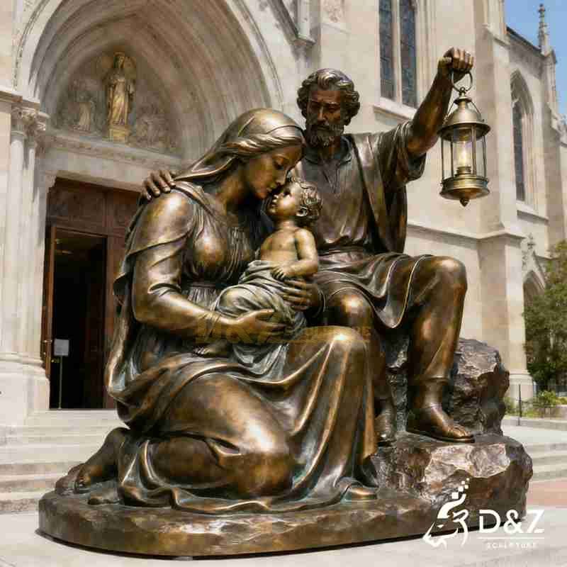 Large Bronze Holy Family Sculpture for Sale DZJ-499