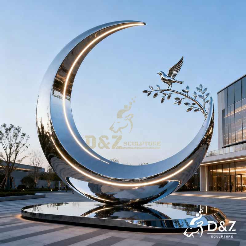 metal moon sculpture