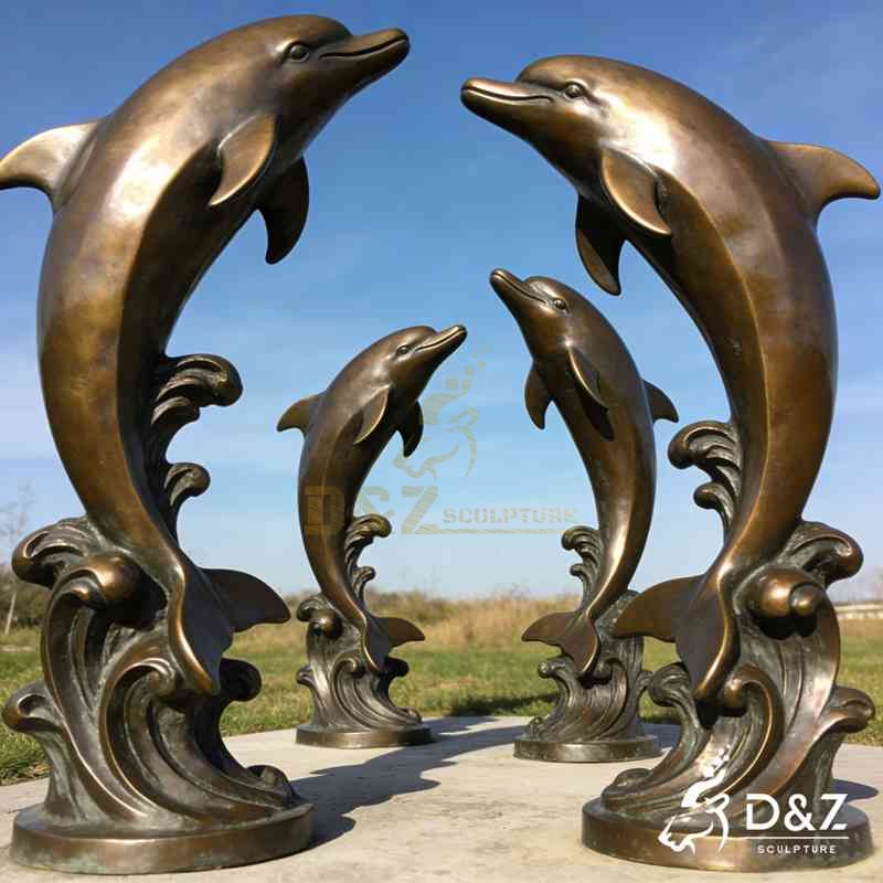 large bronze dolphin statue