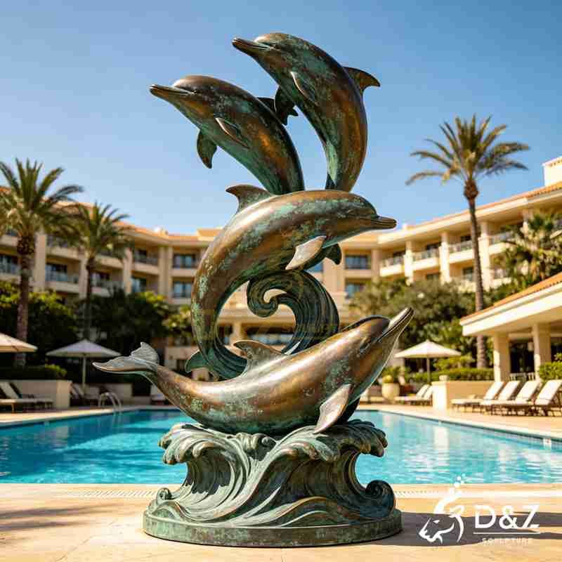 outdoor dolphin statue